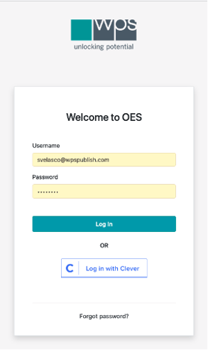 OES-login-w-clever